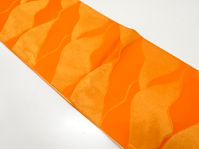 JAPANESE KIMONO / ANTIQUE FUKURO OBI / SILK / REVERSIBLE / WOVEN MOUNTAINS